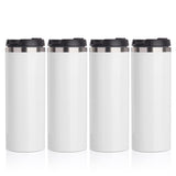 PYD Life Sublimation Tumblers Water Bottles 14 OZ White with Lid Stainless Steel Double Walled Coffee Tumblers Vacuum Insulated Flasks for Tumbler Heat Press 4 Pack PYD Life