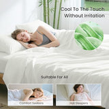 Love's cabin 4 Piece Full Size Sheet Set, Cooling Sheets, 100% Rayon Derived from Bamboo, Breathable & Soft Full Size Bed Set, Deep Pocket Up to 16", Hotel Luxury Silky Bedding Sheets, White Love's cabin