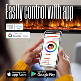 Westinghouse 50 Inch Electric Fireplace Heater, Compatible with Alexa & Google Home, Wall Mount or in-Wall Recessed Fireplace Insert, 24 Hour Timer, Color Changing Flames, 750W/1500W Indoor Heater Westinghouse