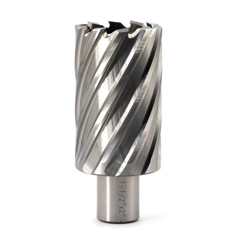 Annular Cutter JESTUOUS 3/4 Inch Weldon Shank 1-1/2 Cutting Diameter 2 Cutting Depth with Two-Flat HSS Kit for Magnetic Drill Press,1 Piece JESTUOUS