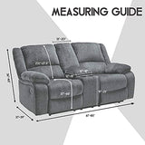ULTICOR Reclining Loveseat with Middle Console Slipcover, 8-Piece Velvet Stretch Loveseat Reclining Sofa Covers, 2 Thick, Soft, Washable, Covers ONLY (Black) ULTICOR