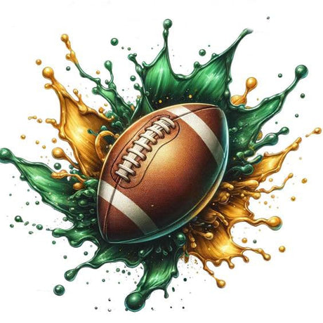 DIY 5D Diamond Art Painting Colorful Football 16x16 Inch. Round Full Drill Rhinestone Embroidery for Home Wall Decoration Generic