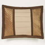 Touch of Class Delta Contemporary Oversized Luxury Bedding | Champagne Gold, Golden Bronze, Dark Bronze | Pleated Polyester Satin | Silky | 4 Piece Bed Set: King Comforter, Bedskirt, and 2 King Shams Touch of Class
