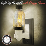 Autumn Alley Rustic Mini Mason Jar Night Light in Bronze | Auto On/Off Sensor | Plug in Farmhouse Wall Decor | Cute Country Night Light | Energy Efficient LED Bulb | Timeless Design Autumn Alley