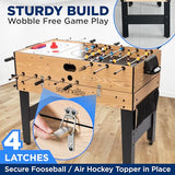 SereneLife 48" 6-in-1 Multi Game Table, Full-Size Indoor and Outdoor Arcade Sports Table with Pool, Air Hockey, Foosball, Basketball, Table Tennis, Dining Table, for Family, Kids, Adults SereneLife