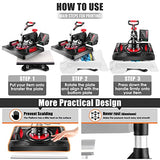 Upgraded 8 in 1 Heat Press Machine 12x15 Inch Heat Transfer Machine w/Tumbler Press 360-Degree Swing Away Multifunction Digital Sublimation Heat Press for T Shirt Mug Hat Plate for Commercial Home AKEYDIY