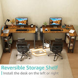 Lufeiya Small L Shaped Desk with Power Outlet Shelves, 40 Inch Corner Desk for Small Space Home Office, L-Shaped Computer Desk PC Desks with Charging Station, Rustic Brown Lufeiya