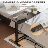 FLEXISPOT Mobile Standing Desk with Wheels Pneumatic Laptop Desk Rolling Computer Cart Movable Height Adjustable Small Sit Stand Workstation Home Use (31.5" W x 17.7" D, Black) FLEXISPOT