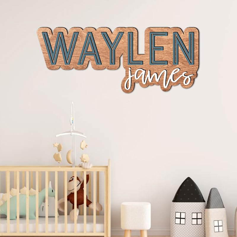 Custom Name sign for nursery, Wooden nursery name sign, Rustic wood Nursery name sign for boys, Wooden name signs for nursery, Baby name signs for - WoodArtSupply