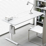 ERGOMAKER 43" Electric Standing Desk, Adjustable Height, Sit Stand Up Desk for Home Office & Computer Workstations, Memory Controller, White ERGOMAKER