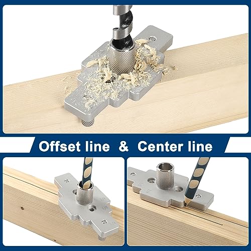 Floating Shelf Bracket Dowel Jig Kit with 1/2" x 9" Drill Bit, Self Centering Straight Hole Drill Guide for Installing Floating Shelf Hidden Bracket 1/2" X 6", 1/2" X 8" MaxxGeek