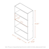NELYE Basic Open Shelf Bookcase - 4-Tier Wooden Cube Storage Shelves Split Bookshelf, White NELYE