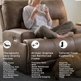 Signature Design by Ashley Bealeaf Contemporary Power Rocker Recliner with USB Ports, Dark Brown
