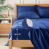 Newspin Full Comforter Set Blue - Bed in a Bag Full Size 7 Pieces, All Season Bed Set, Fluffy Comforter Set with Sheets, Sheet Set Quilt Blanket, Pillowcases & Shams Newspin
