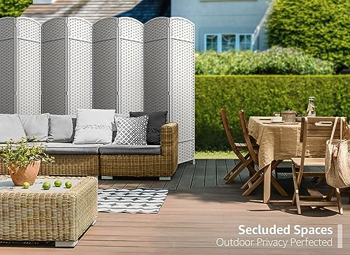 Sorbus 8 Panel Room Divider 6 ft. Tall - Privacy Screen, Extra Wide Double Hinged Panels, Mesh Hand-Woven Design, Partition Room Dividers and Folding Privacy Screens, Wall Divider for Room Separation Sorbus