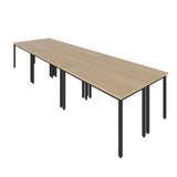 Bonzy Home Conference Tables 12ft Office Computer Desk for Meeting Room Study Writing Printer Table Save Space Design for 14 People Rustic Vintage Natural 6PCS 141.6"x47.2"x29.5" Bonzy Home