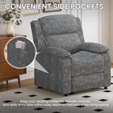 EROMMY Electric Recliner Chair, Oversized Power Recliner with USB Charging Port & Side Pockets, Heavy Duty Corduroy Reclining Sofa Chair, Wide Seat Living Room Chair for Adults, Dark Grey