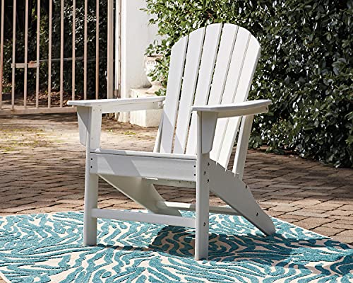 Signature Design by Ashley Sundown Treasure Outdoor Patio HDPE Weather Resistant Adirondack Chair, White Signature Design by Ashley