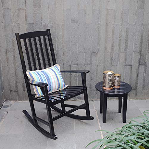 Cambridge Casual Bentley Outdoor Porch Rocking Chair for Patio Furniture, Solid Wood, Black