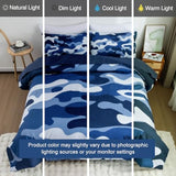 Holawakaka Twin Size Camouflage Bedding Comforter Set with Sheets, Boys Girls Men Camo Bed in A Bag 5 Pieces, Kids Teens Dorm Bed Sets Neutral Farmhouse Lodge Cabin Army Bedspread (Blue, Twin) Holawakaka