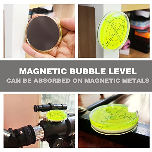 Magnetic Round Bubble Level Tool Bullseye Inclinometer Machinist Pocket Precision Spirit String Circular - Trailer Rv Leveling System Blocks Table Post Indicators Camper Leveler Magnet 2.4 In - WoodArtSupply