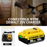 DCB200 6.0Ah 2Pack Battery Replacement for Dewalt 20V Max Battery Lithium Ion Compatible with Dewalt Battery DCB204 DCB206 DCB201 DCB203 DCD DCF DCG Series Cordless Power Tools WoodArtSupply