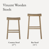 Maven Lane Kitchen Bar Stool, Modern Farmhouse Wood Counter Barstool, Kitchen Island Stool, Counter Height Bar Stools for Kitchen, Wide Seat Backless Bar Stools, Vincent 26", Antiqued Grey, Set of 2 Maven Lane