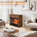 Innoflame 28" Electric Fireplace with Mantel, Freestanding Fireplaces with Realistic Flame & Logs, Remote Control, Timer, Adjustable 4 Flame Brightness, Indoor Fireplace for Living Room & Bedroom Innoflame