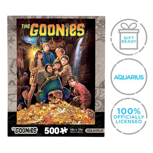 AQUARIUS The Goonies 500pc Puzzle (500 Piece Jigsaw Puzzle) - Glare Free - Precision Fit - Officially Licensed The Goonies Movie Merchandise & Collectibles - 14x19 Inches AQUARIUS