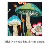 Myfelicity Embroidery Kit with Mushroom Patterns, 3 Hoops, Fabric, Threads, Needles, Instructions (red)