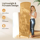 JOSTYLE 6ft. Tall Extra Wide Folding Privacy Screens with Diamond Double-Weave Room dividers and Freestanding Privacy Screens(Yellow, 4-Panel) JOSTYLE