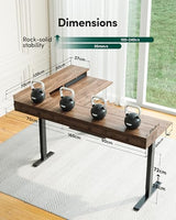 FEZIBO L Shaped Electric Standing Desk, 63x48 inch Large with Drawers | Reversible Tabletop, 2 Memory Height Settings | Home Office & Gaming Height-Adjustable Table, Black Walnut（2 Packages） FEZIBO