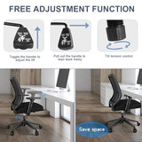 Schwake Ergonomic Office Chair Home Mesh Desk Chair with Adjustable Arms - Mid Back Computer Chairs for Adults - Swivel Task Chair Comfortable for Home Office (Black) Schwake