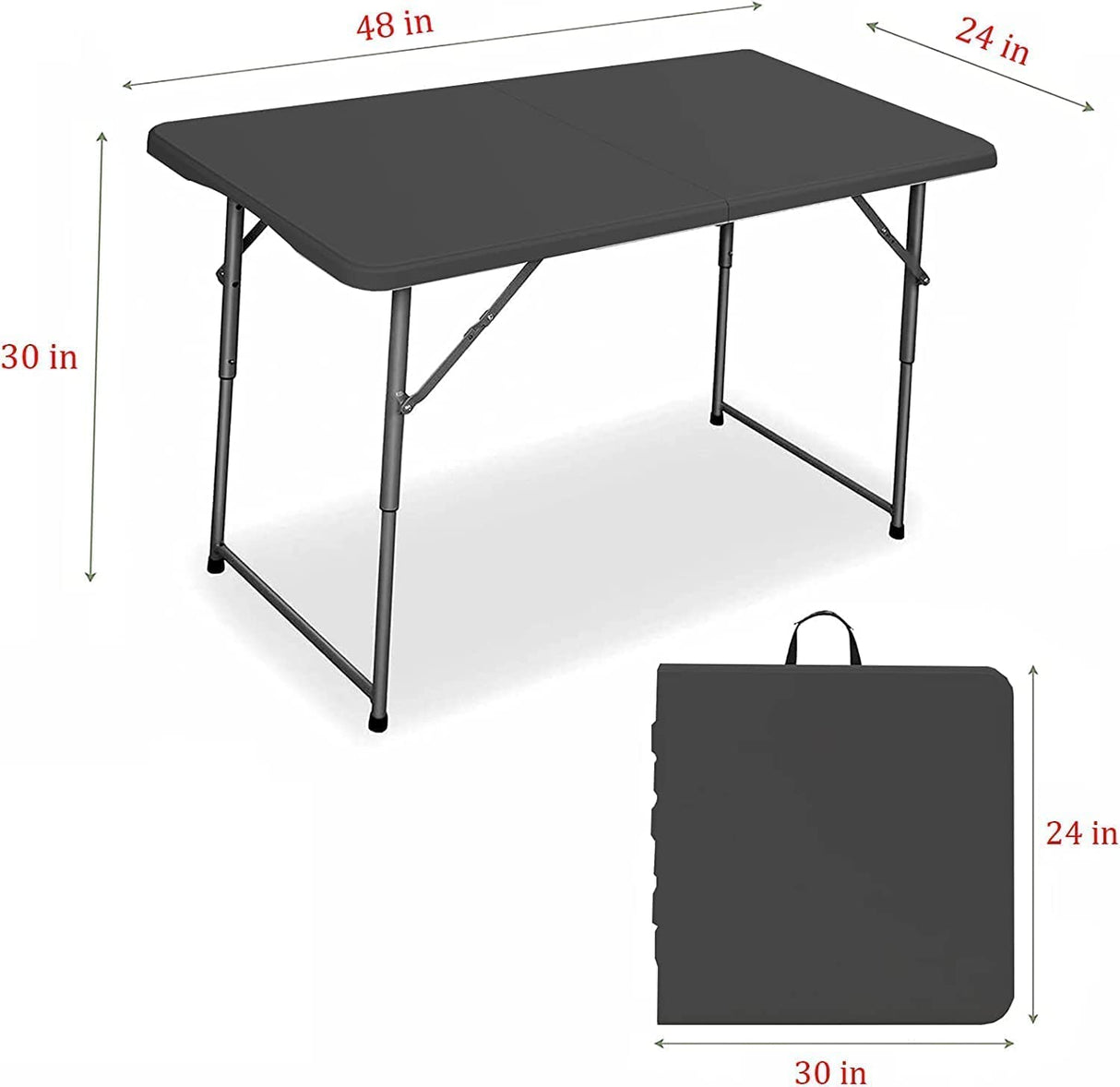 Edtian Folding Table, 4FT Small Portable & Foldable for Indoor & Outdoor Use, Compact Card Table for Camping, Crafting Edtian