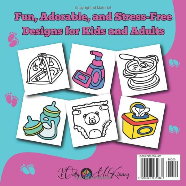 Bold & Easy Baby Things Coloring Book: Cute and Simple Baby-Themed Designs for Kids and Adults WoodArtSupply