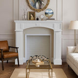 EPICOZY Modern Fireplace Mantel Surround, White Freestanding Surround Mantel for Electric Fireplaces, Waterproof & Anti-Tipping, Premium MDF Wooden Mantel with Leg for Living Room EPICOZY