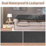 Easy-Going 100% Waterproof Couch Cover, Dual Waterproof Sofa Cover, Stretch Jacquard Sofa Slipcover, Furniture Protector for Kids, Pets, Dog and Cat (Sofa, Dark Gray) Easy-Going