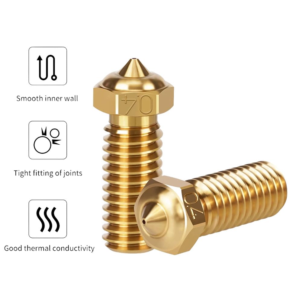 HzdaDeve Volcano Brass Nozzles Kit Multi Size Extruder Thread Nozzle 0.4MM 0.2MM 0.6MM 0.8MM Print Head Nozzles Hotend Extruder for R QIDI Q1 Pro/X-SMART3/X-PLUS3/X-MAX3 3D Printer (10 Pack) - WoodArtSupply