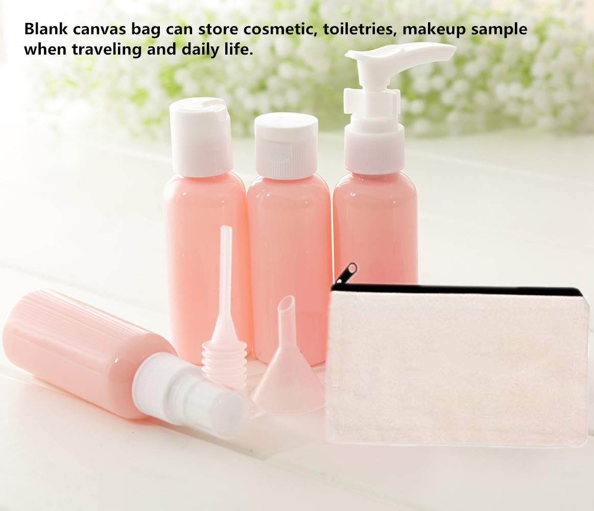 LifeUnite 10 PCS Canvas Makeup Bag Cosmetic Pouch Blank Zipper Bag-9.1 × 5.9 inch LIFEUNITE
