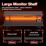 MOTPK Small Gaming Desk with LED Lights & Power Outlets, 31 Inch Computer Desk Gaming Table with Monitor Shelf, Gamer Desk with Carbon Fiber Texture, Kids Boys Desk Gift for Men MOTPK