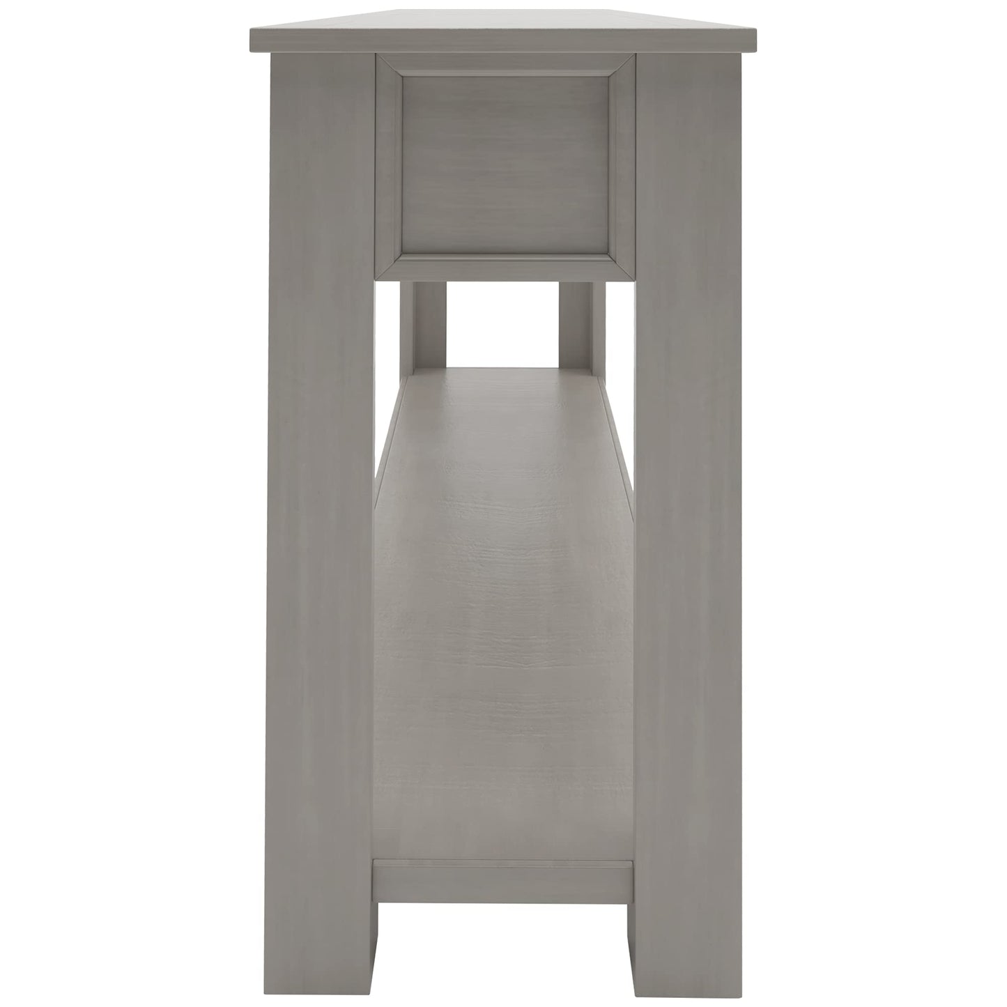 P PURLOVE Console Table for Entryway Hallway Sofa Table with Storage Drawers and Bottom Shelf (Gray Wash) - WoodArtSupply