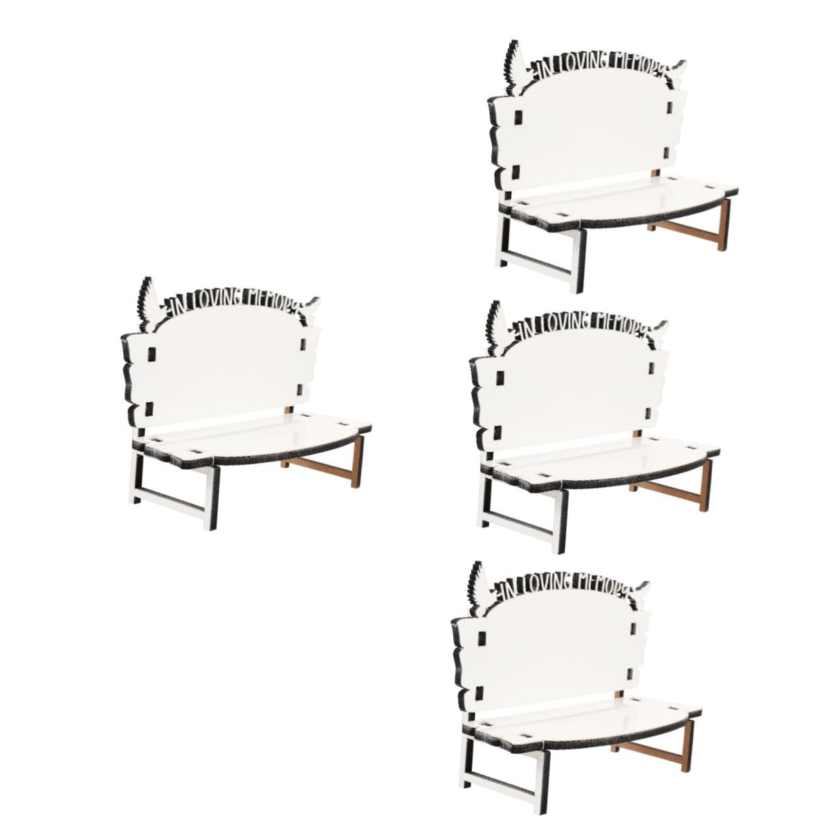 STOBOK White Embryo Chair Dining Table Bench Christmas Crafts Chair Sublimation Memorial Bench Blanks ornament Chair Decor for Tabletop Home Decor, Personalized Photo Frame Sublimation 4pcs. STOBOK