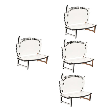 STOBOK White Embryo Chair Dining Table Bench Christmas Crafts Chair Sublimation Memorial Bench Blanks ornament Chair Decor for Tabletop Home Decor, Personalized Photo Frame Sublimation 4pcs. STOBOK
