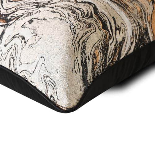 Hvatixos 1pc Polyester Pillow Cover Multicolor Abstract Texture Geometric Lines Black Moire Marble Pattern Light Luxury Single-Sided high-Precision Jacquard with Zipper 18 x 18 inches(no Pillow core) Hvatixos