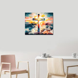 TUMOVO Abstract Paint by Numbers for Adults Cross Sunset with Clouds Easter DIY Adult Paint by Number Kits on Canvas Religion Acrylic Painting by Numbers Oil Painting Art Crafts 16x20 in TUMOVO