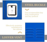 Greenvelly Metal Locker with 3 Doors, Tall Steel Storage Locker Cabinet for Employees, gym locker Storage Cabinets with lock and adjustable shelves for School, Home, Office, Garage (Black) Greenvelly