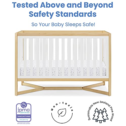 Delta Children Tribeca 4-in-1 Baby Convertible Crib, Bianca White/Natural - WoodArtSupply