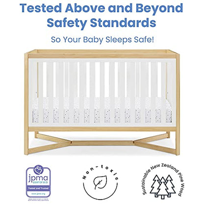 Delta Children Tribeca 4-in-1 Baby Convertible Crib, Bianca White/Natural - WoodArtSupply