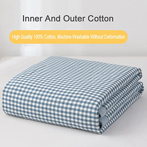 Double Quilt 100% Cotton Summer Duvet Hypoallergenic Single Double Duvet to Keep Skin Cool Soft and Lightweight Thin Cotton Quilt Machine Washable A 150x200cm Generic