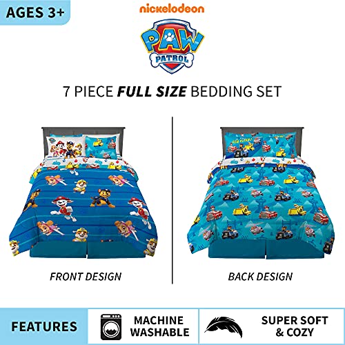 Franco Kids Bedding Super Soft Comforter and Sheet Set with Sham, 7 Piece Full Size, Paw Patrol Franco